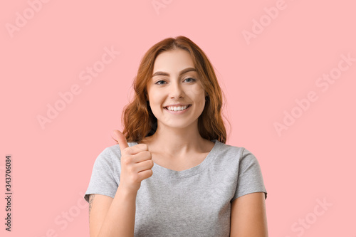 Beautiful young woman with ...