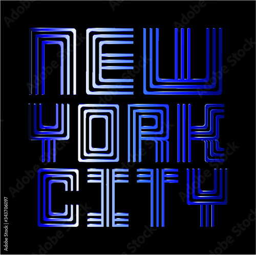 New York Retro style graphic design vector art