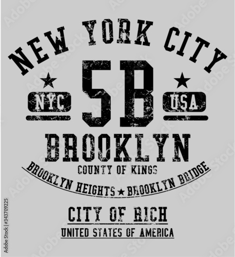 New York Print Embroidery graphic design vector art