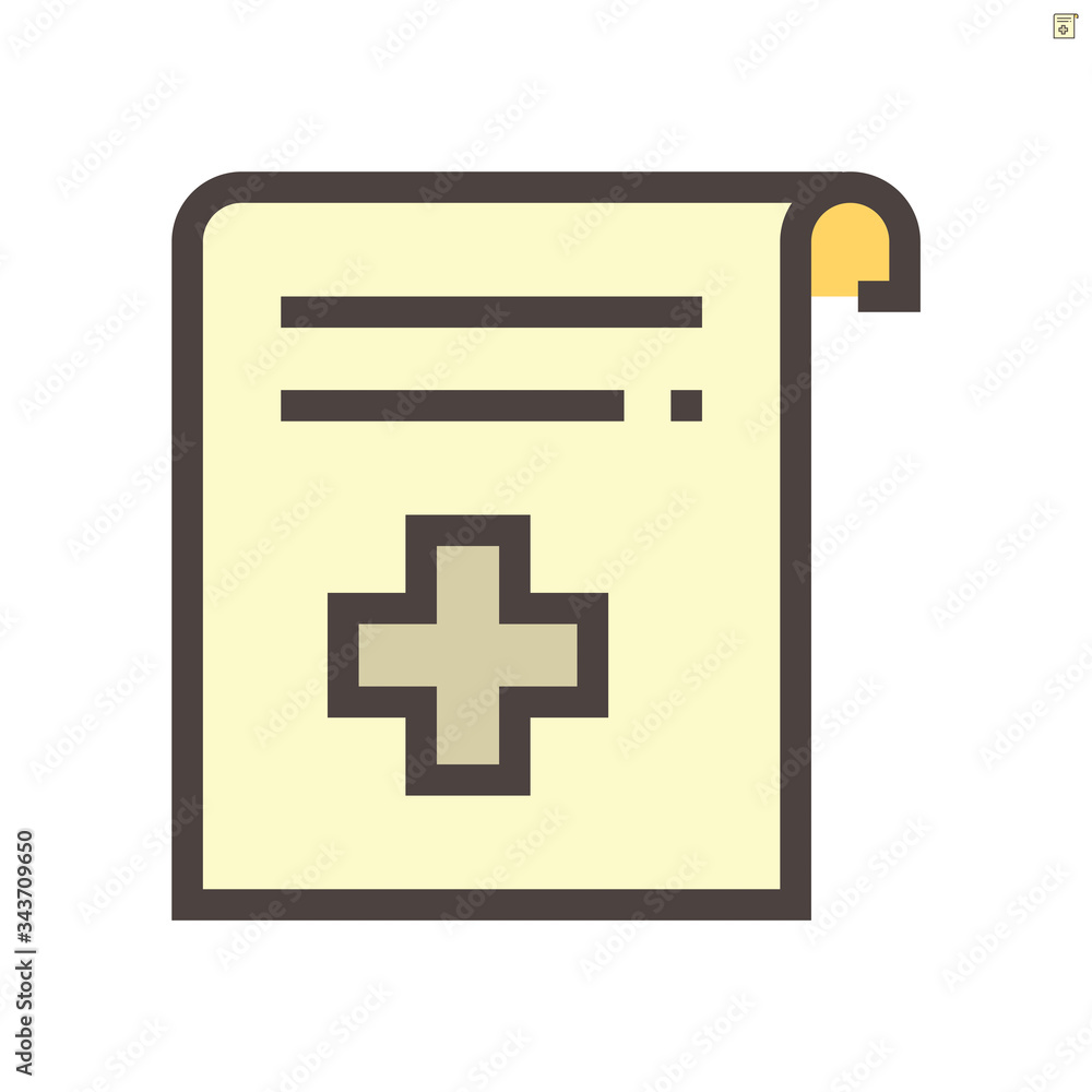 Fototapeta premium Medical certificate vector icon design, 48x48 pixel perfect and editable stroke.