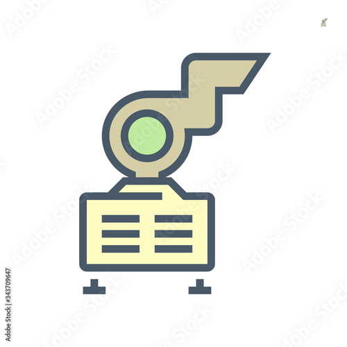 Air compressor and air duct pipe part of air conditioner system vector icon set design, 64x64 pixel perfect and editable stroke.