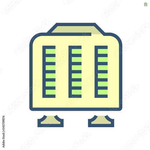 Air compressor part of air conditioner system vector icon design, 64x64 pixel perfect and editable stroke.