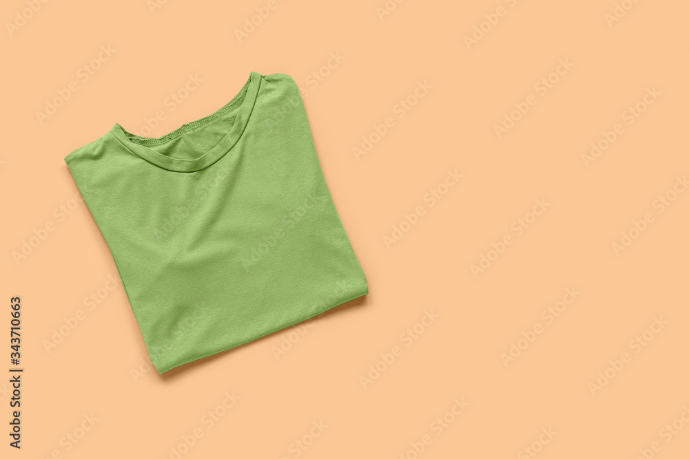 Stylish t-shirt on color background Stylish t-shirt on color background