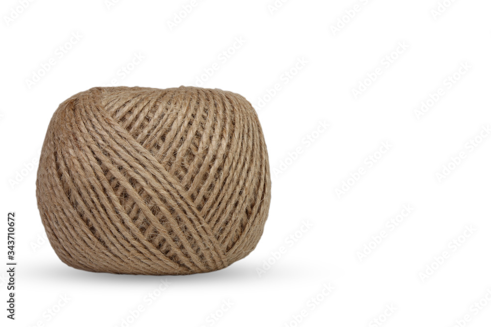 skein of jute twine isolated on the white background skein of jute twine isolated on the white background
