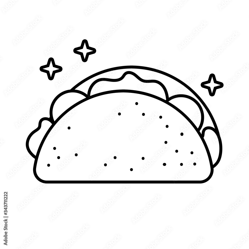 mexican taco food line style icon mexican taco food line style icon