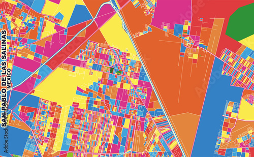 San Pablo de las Salinas, México, Mexico, colorful vector map