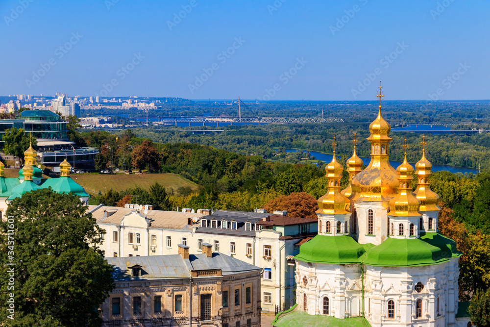 View of Church of All Saints in Kiev Pechersk Lavra (Kiev Monastery of the Caves) in Ukraine. Kiev cityscape View of Church of All Saints in Kiev Pechersk Lavra (Kiev Monastery of the Caves) in Ukraine. Kiev cityscape