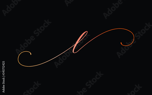 l Lowercase Cursive Letter Logo design, Vector Template