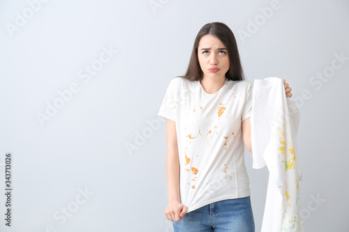 Displeased young woman with...