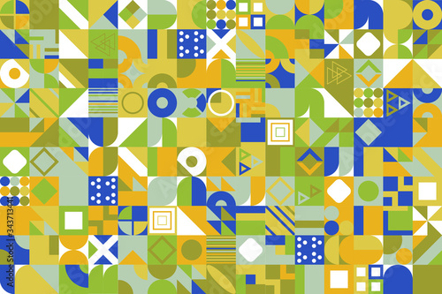 Decorative ornament of geometric shapes. Colorful geometric pattern background