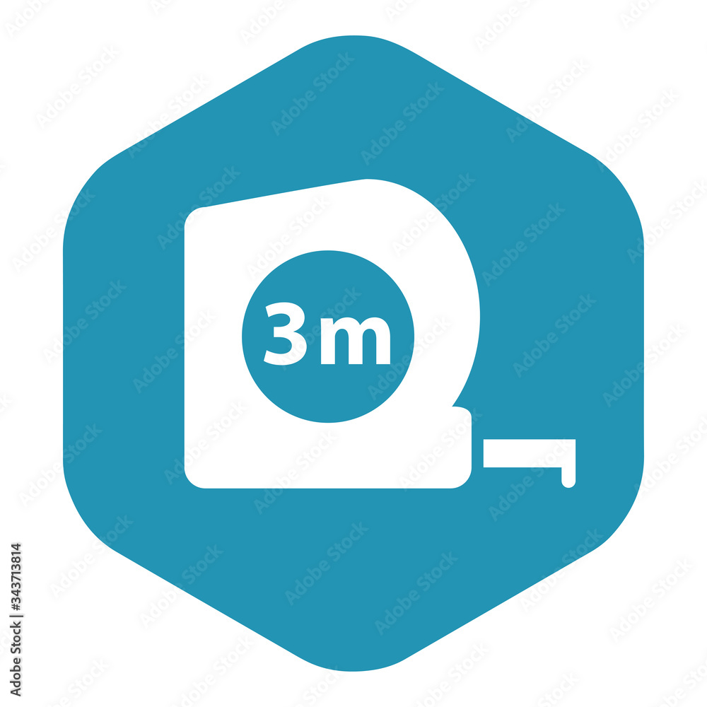 Fototapeta premium Measuring tape icon. A tool for measuring length. Vector illustration isolated on a white background for design and web.