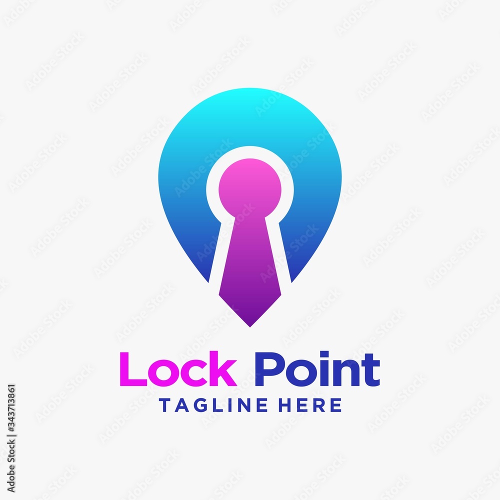 Lock point logo design Lock point logo design