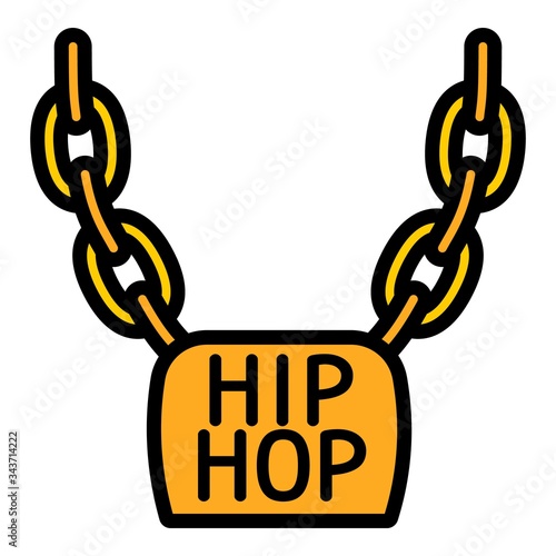 Hiphop necklace icon. Outline hiphop necklace vector icon for web design isolated on white background