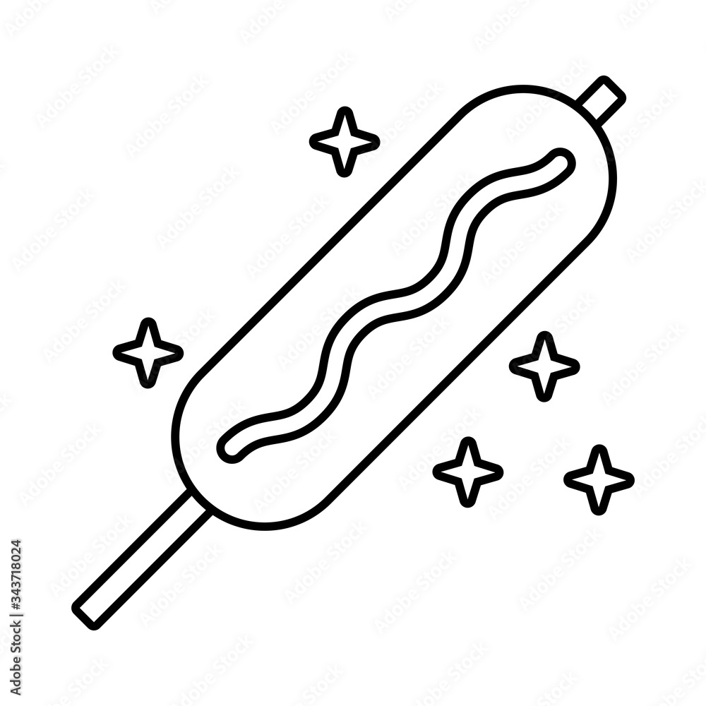 delicious sausage healthy food line style icon