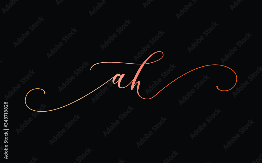 ah or a, h Lowercase Cursive Letter Initial Logo Design, Vector Template ah or a, h Lowercase Cursive Letter Initial Logo Design, Vector Template