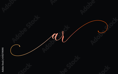 ar or a, r Lowercase Cursive Letter Initial Logo Design, Vector Template