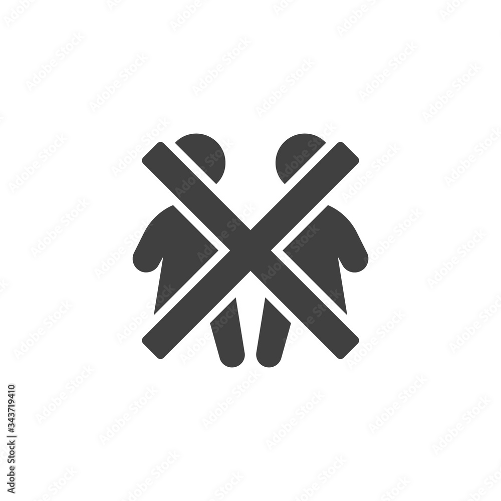 Keep your distance vector icon. filled flat sign for mobile concept and web design. Social distance prohibition sign glyph icon. Symbol, logo illustration. Vector graphics Keep your distance vector icon. filled flat sign for mobile concept and web design. Social distance prohibition sign glyph icon. Symbol, logo illustration. Vector graphics