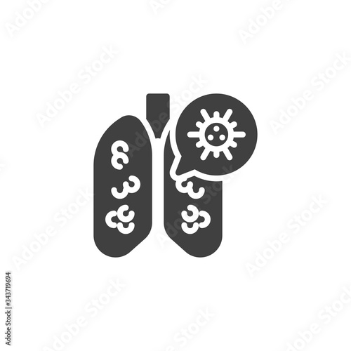 Human lungs coronavirus vector icon. filled flat sign for mobile concept and web design. Covid-19, human lungs, sars disease glyph icon. Symbol, logo illustration. Vector graphics © alekseyvanin