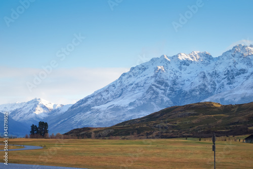 Mountain views from a country road  South Island New Zealand