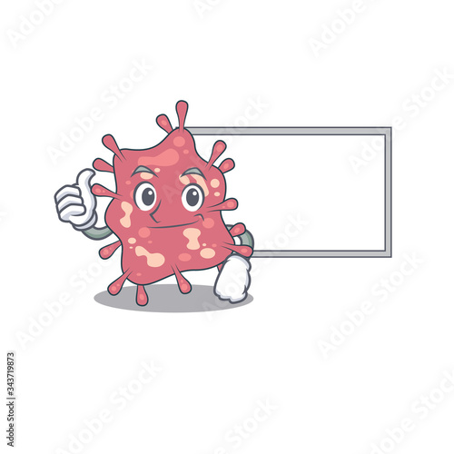 Humorous haemophilus ducreyi cartoon design Thumbs up bring a white board