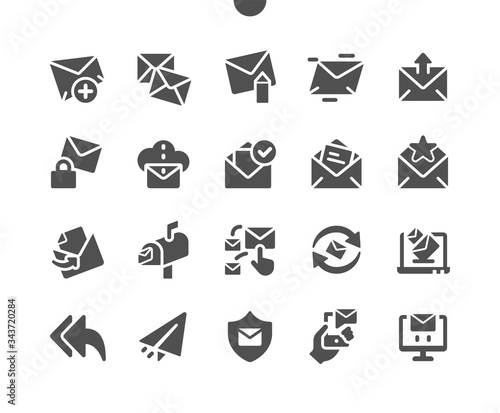 Email Well-crafted Pixel Perfect Vector Solid Icons 30 2x Grid for Web Graphics and Apps. Simple Minimal Pictogram