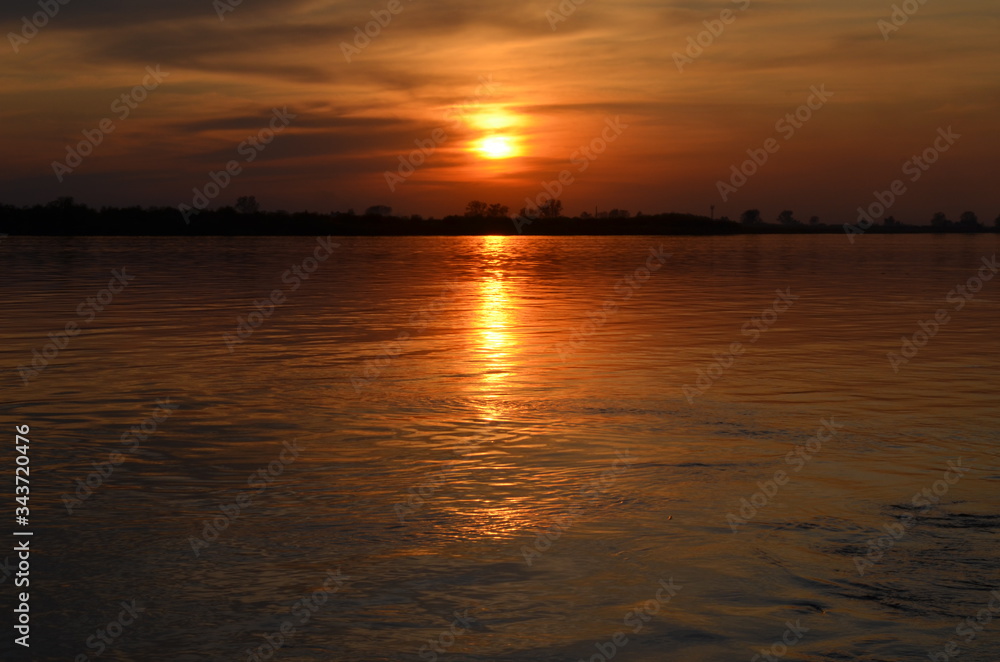 sunset on the river