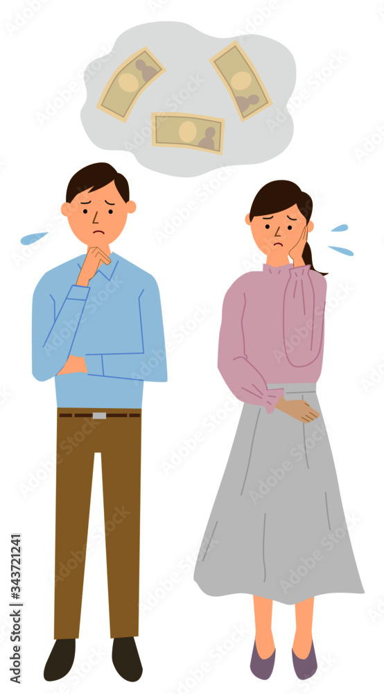 困っている夫婦ベクター 困っている夫婦ベクター