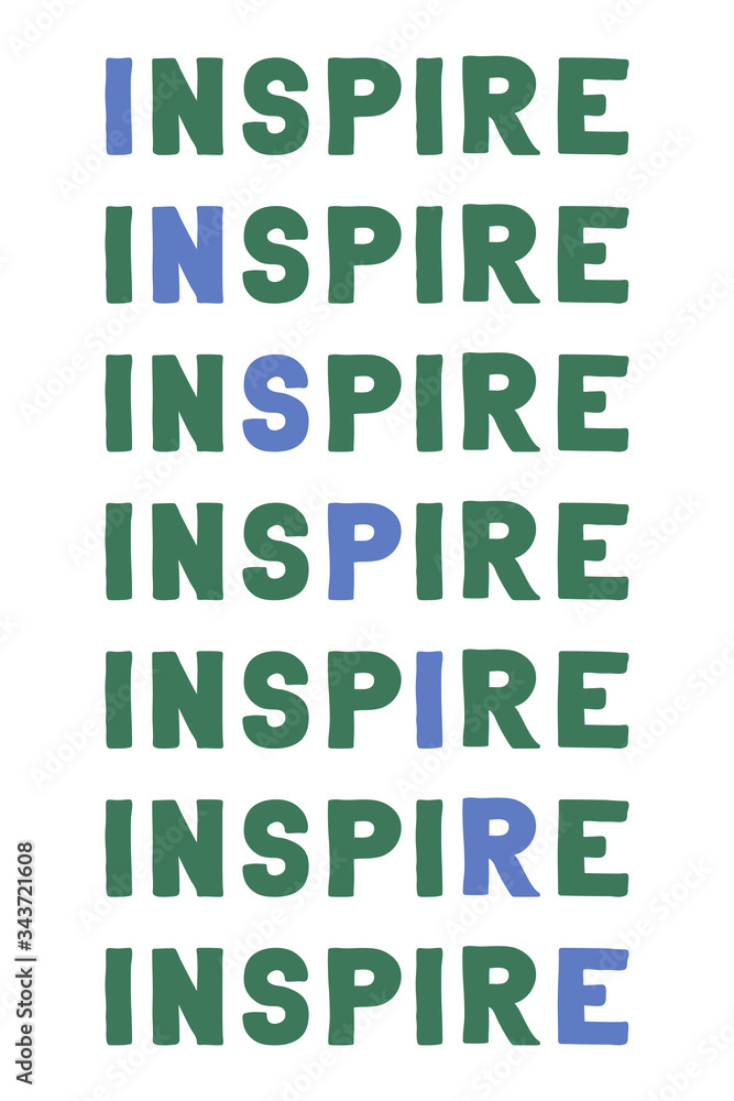 Inspire Colorful isolated vector saying