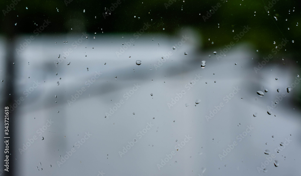 Obraz premium water textures, glass drops, green and white tones