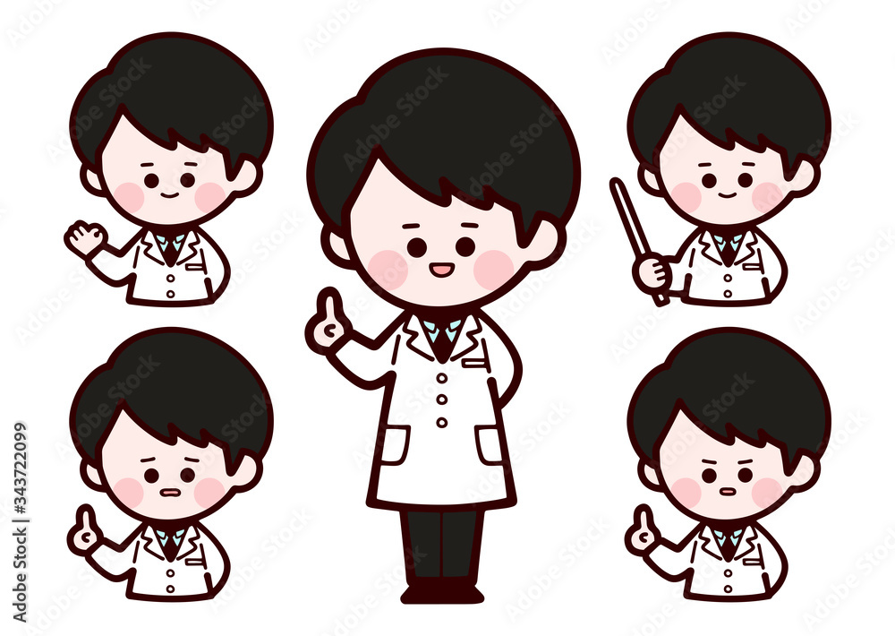 Doctor wearing laboratory coat / man / set, variati Doctor wearing laboratory coat / man / set, variati