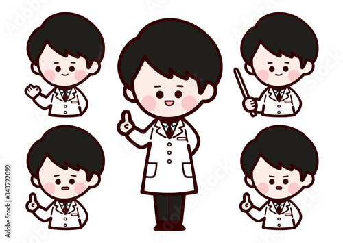 Doctor wearing laboratory coat / man / set, variati