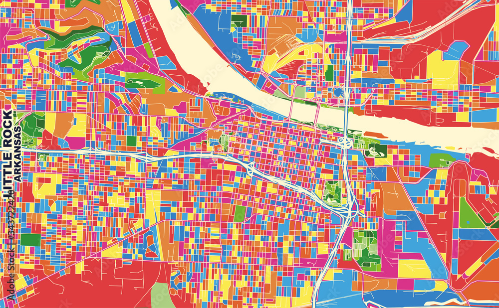 Obraz premium Little Rock, Arkansas, USA, colorful vector map