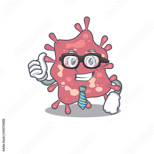 An elegant haemophilus ducreyi Businessman mascot design wearing glasses and tie