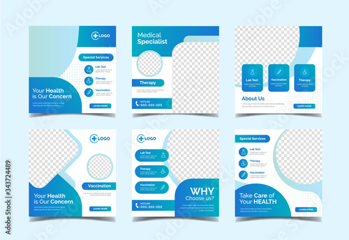 Modern medical banner for social media post template