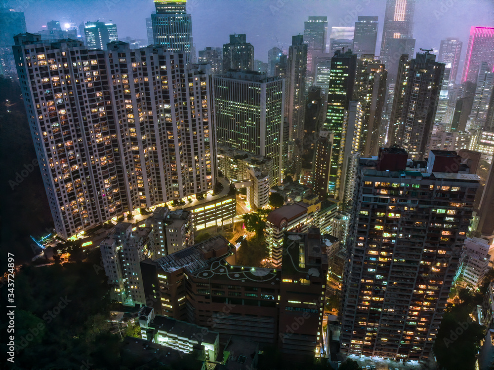 Obraz premium City of Lights in Hong Kong