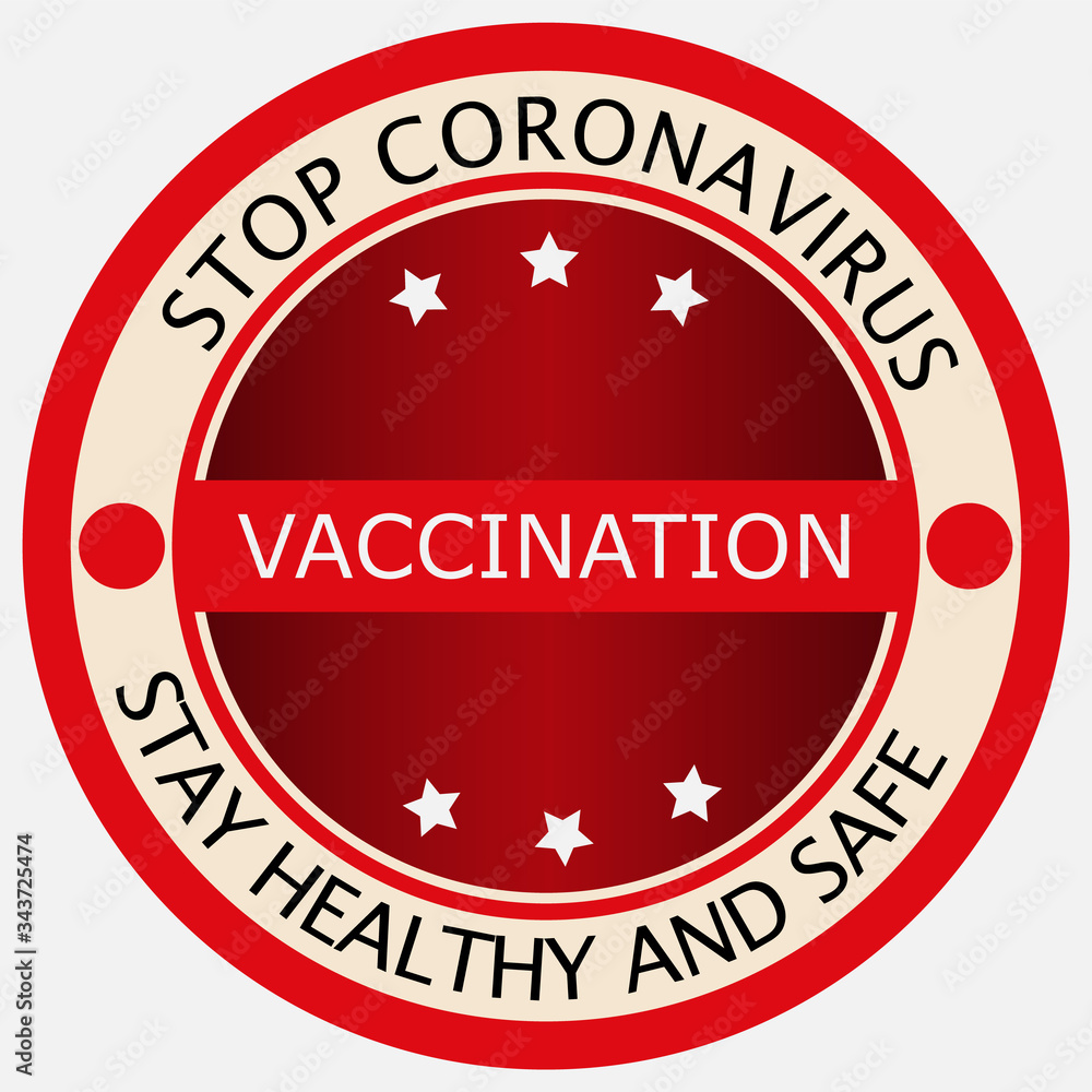 Vaccination vector badge. Red stamp emblem design. Vaccination vector badge. Red stamp emblem design.