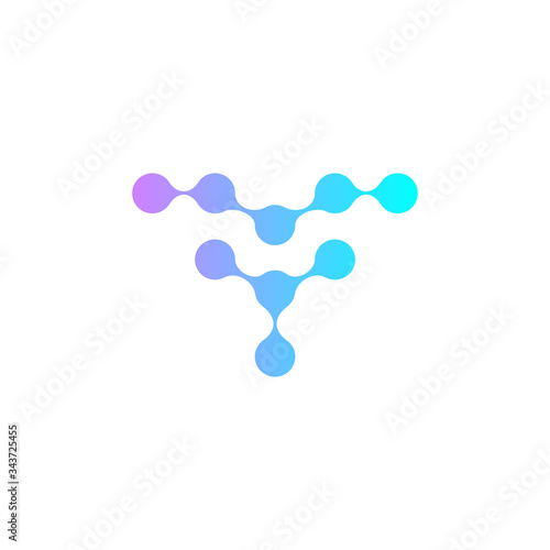 Letter t technology logo suitable for laboratory chemical, scientist, digital network, smart system, computer, mobile app. Simple meta ball logo icon