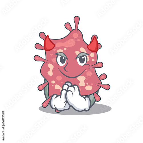 Haemophilus ducreyi dressed as devil cartoon character design style photo