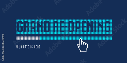 Grand opening and re-opening vector illustration, background