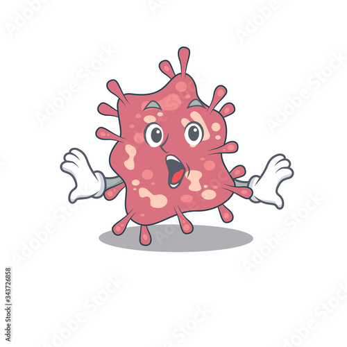 Cartoon design style of haemophilus ducreyi has a surprised gesture