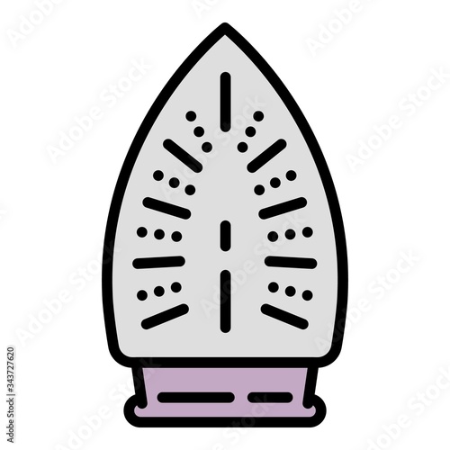 Flat iron icon. Outline flat iron vector icon for web design isolated on white background
