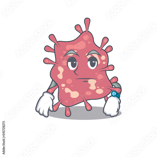 Mascot design of haemophilus ducreyi showing waiting gesture