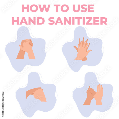 Wash your hands with alcohol gel. Personal hygiene, infographic procedure clean disease prevention covid-19.