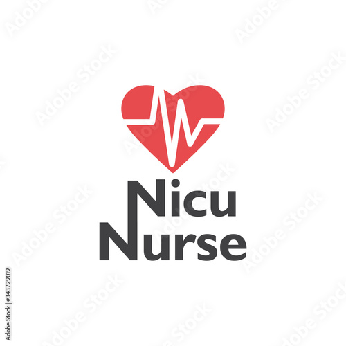 Nurse lettering quote typography. Nicu nurse