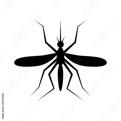 Black mosquito sign drinks blood, vector art