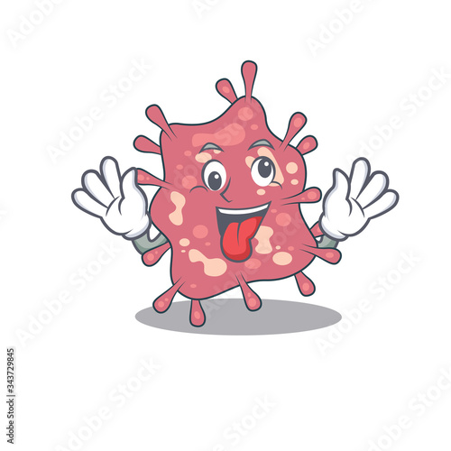 A cartoon design of haemophilus ducreyi having a crazy face