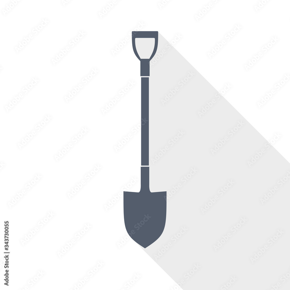 Shovel, gardening tool flat design vector icon Shovel, gardening tool flat design vector icon