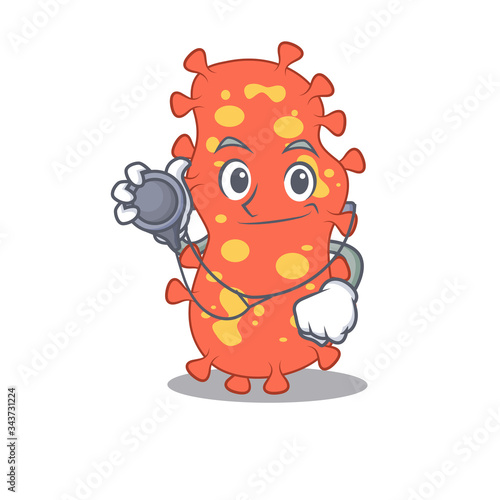 Bacteroides in doctor cartoon character with tools