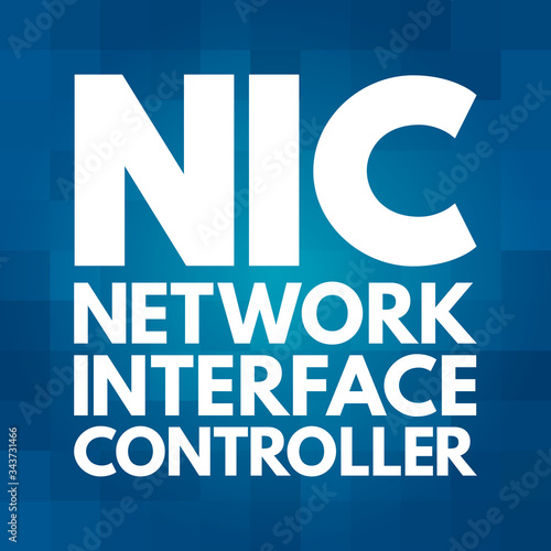 NIC - Network Interface Controller acronym, technology concept background