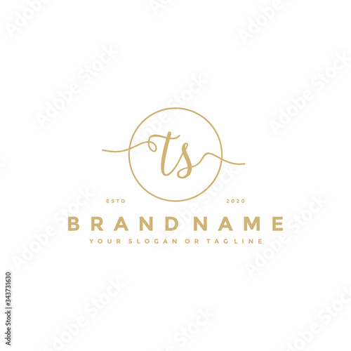 letter TS Feminine logo design vector